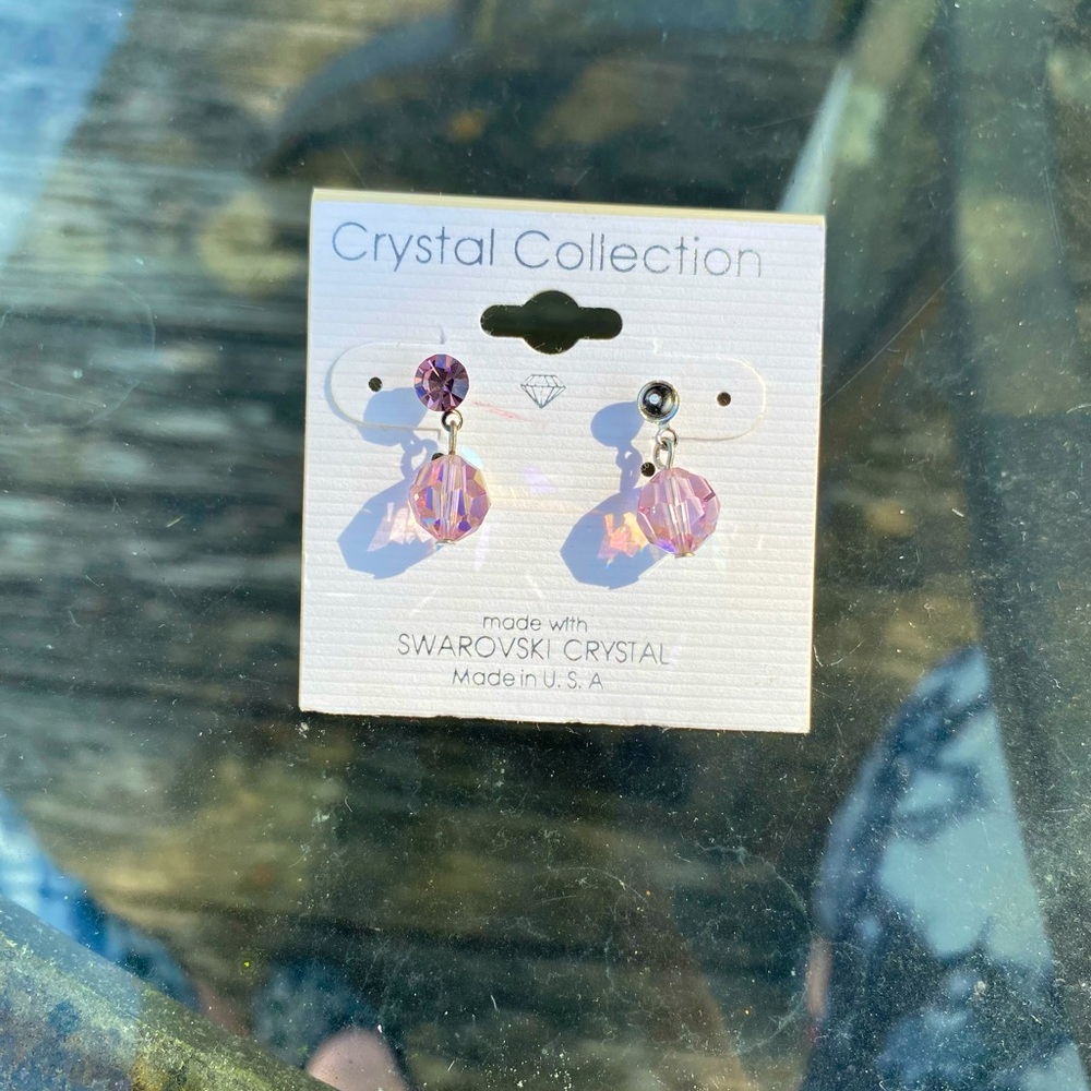 NWT Swarovski Crystal Post Earrings (Slight Defect)